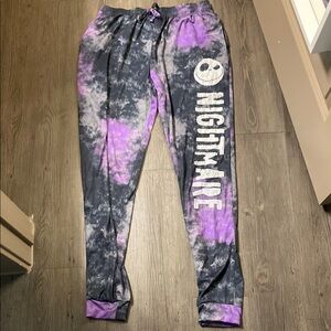 Purple and Black the Nightmare before Christmas men’s tie dye Joggers